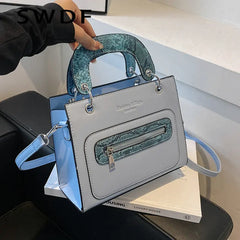 Serpentine Handbag Purses Zipper Snakeskin Shoulder Bags Crossbody Totes