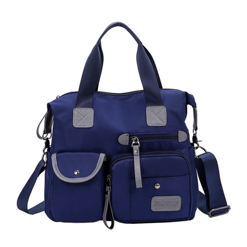 Waterproof Nylon Shoulder Bag Large Capacity Crossbody Travel Tote