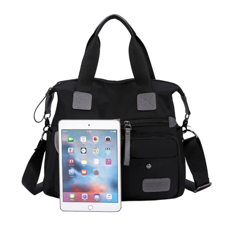 Waterproof Nylon Shoulder Bag Large Capacity Crossbody Travel Tote