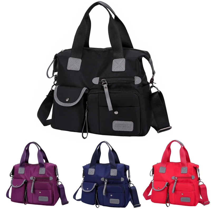 Nylon Shoulder Bag Waterproof Crossbody Large Capacity Tote Travel Messenger