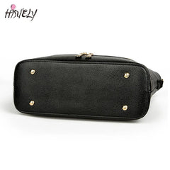 Women Totes Bag Pu Leather Rivets Zipper Handbag Sac A Main Femme