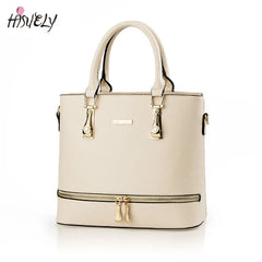 Women Totes Bag Pu Leather Rivets Zipper Handbag Sac A Main Femme