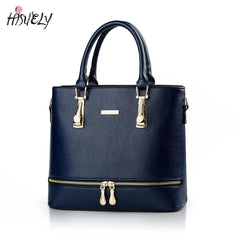 Women Totes Bag Pu Leather Rivets Zipper Handbag Sac A Main Femme