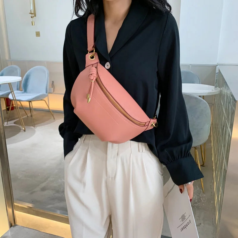 Women Leather Waist Pack Crossbody Bag Shoulder Pouch