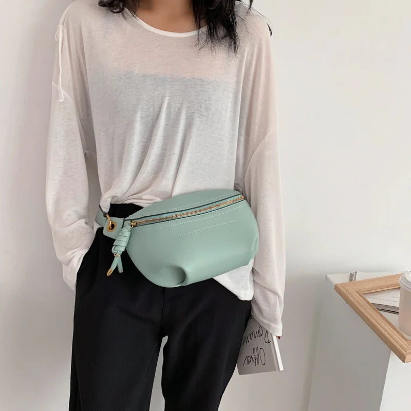 Women Leather Waist Pack Crossbody Bag Shoulder Pouch