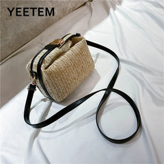 Women's Summer Straw Woven Handbag Clutch Shoulder Bag Purse Tote Bag