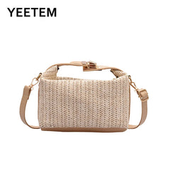 Women's Summer Straw Woven Handbag Clutch Shoulder Bag Purse Tote Bag
