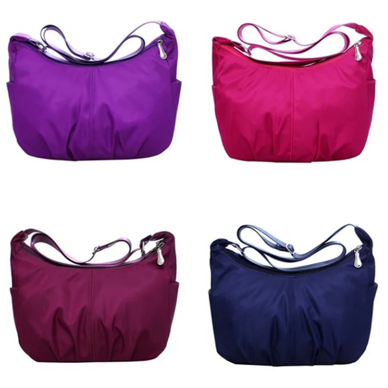 Waterproof Nylon Hobo Messenger Bag Women Crossbody Shoulder Handbag