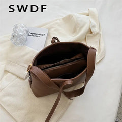 Autumn Winter Ladies Shoulder Bag 2 Piece Set Casual Large Shopping Bag