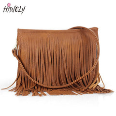 Women Pu Leather Bag Shoulder Crossbody Tassels Messenger Bag