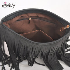 Women Pu Leather Bag Shoulder Crossbody Tassels Messenger Bag