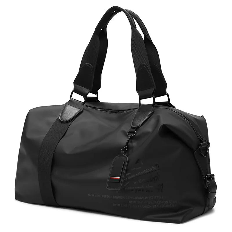 Large Capacity PU Leather Travel Bag Gym Handbag
