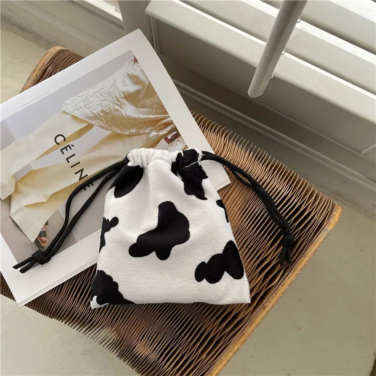 Leopard Printed Plush Crossbody Bag for Women Girl