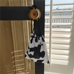 Leopard Printed Plush Crossbody Bag for Women Girl