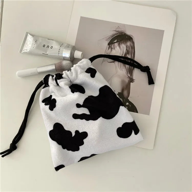Leopard Printed Plush Crossbody Bag for Women Girl