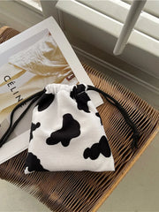 Leopard Printed Plush Crossbody Bag for Women Girl