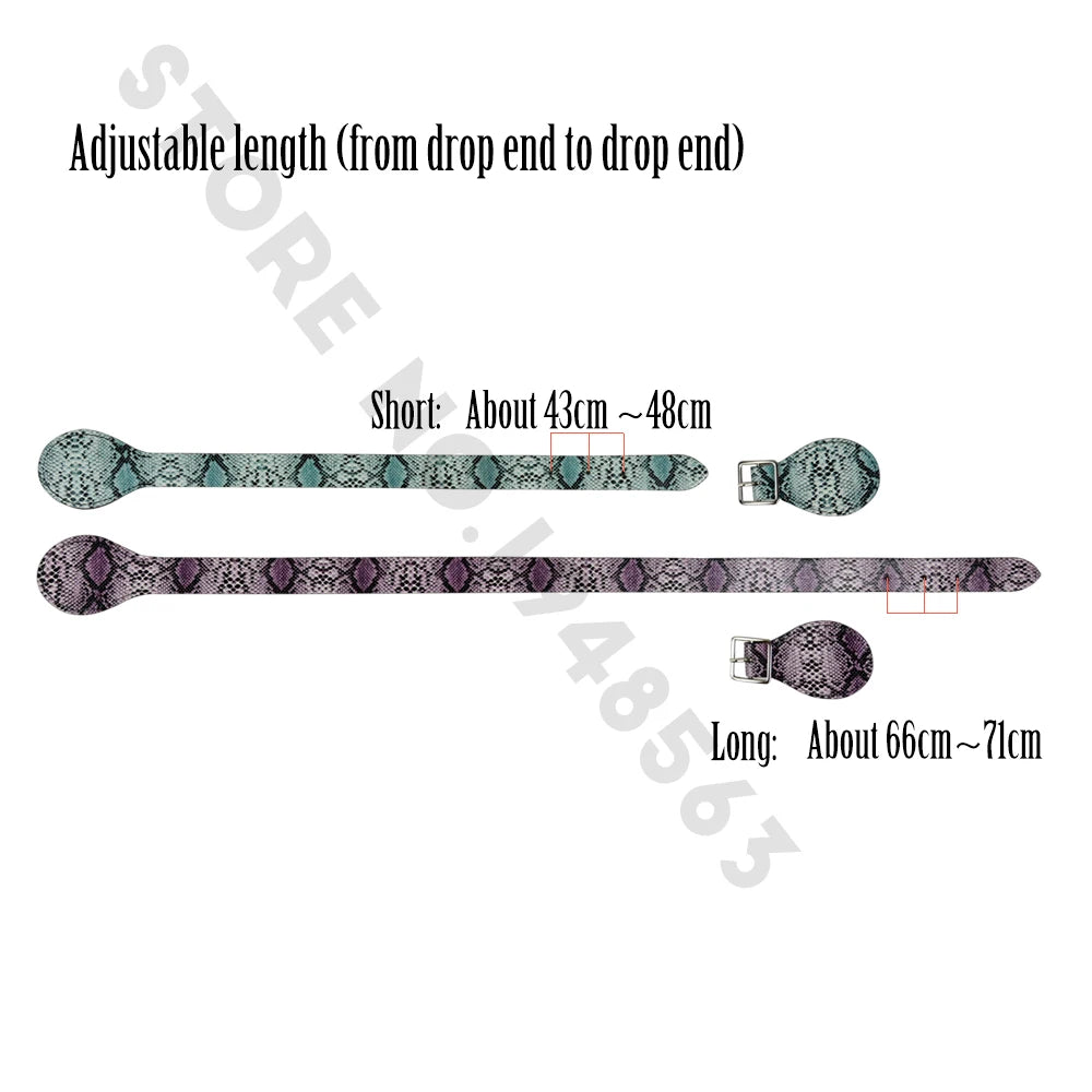 Long short faux leather handles for O bag