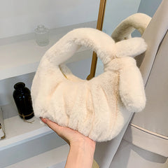 Winter Plush Small Tote Bag Handbags for Women