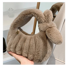 Winter Plush Small Tote Bag Handbags for Women