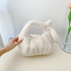 Winter Plush Small Tote Bag Handbags for Women