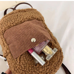 Winter Warmth Plush Tote Bag Small Handbags Shoulder Messenger Bag