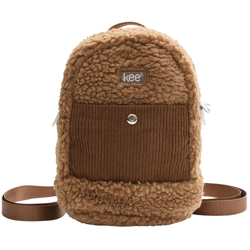 Winter Warmth Plush Tote Bag Small Handbags Shoulder Messenger Bag