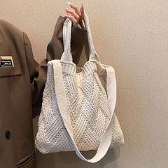 Winter Wool Knitting Tote Bag Handbags for Women