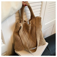 Winter Wool Knitting Tote Bag Handbags for Women