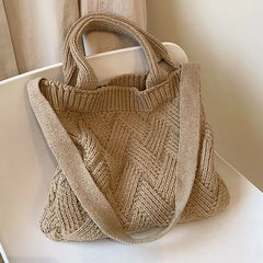 Winter Wool Knitting Tote Bag Handbags for Women