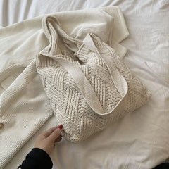 Winter Wool Knitting Tote Bag Handbags for Women