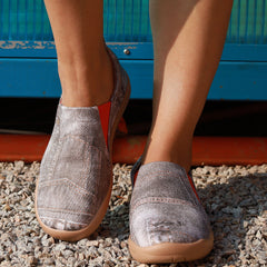 Women's Colorblock Canvas Slip On Shoes Lightweight Casual Footwear