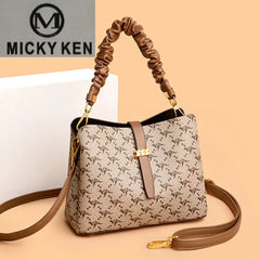 2023 Women Cowhide Leather Handbag 3 Layers Shoulder Crossbody Sac
