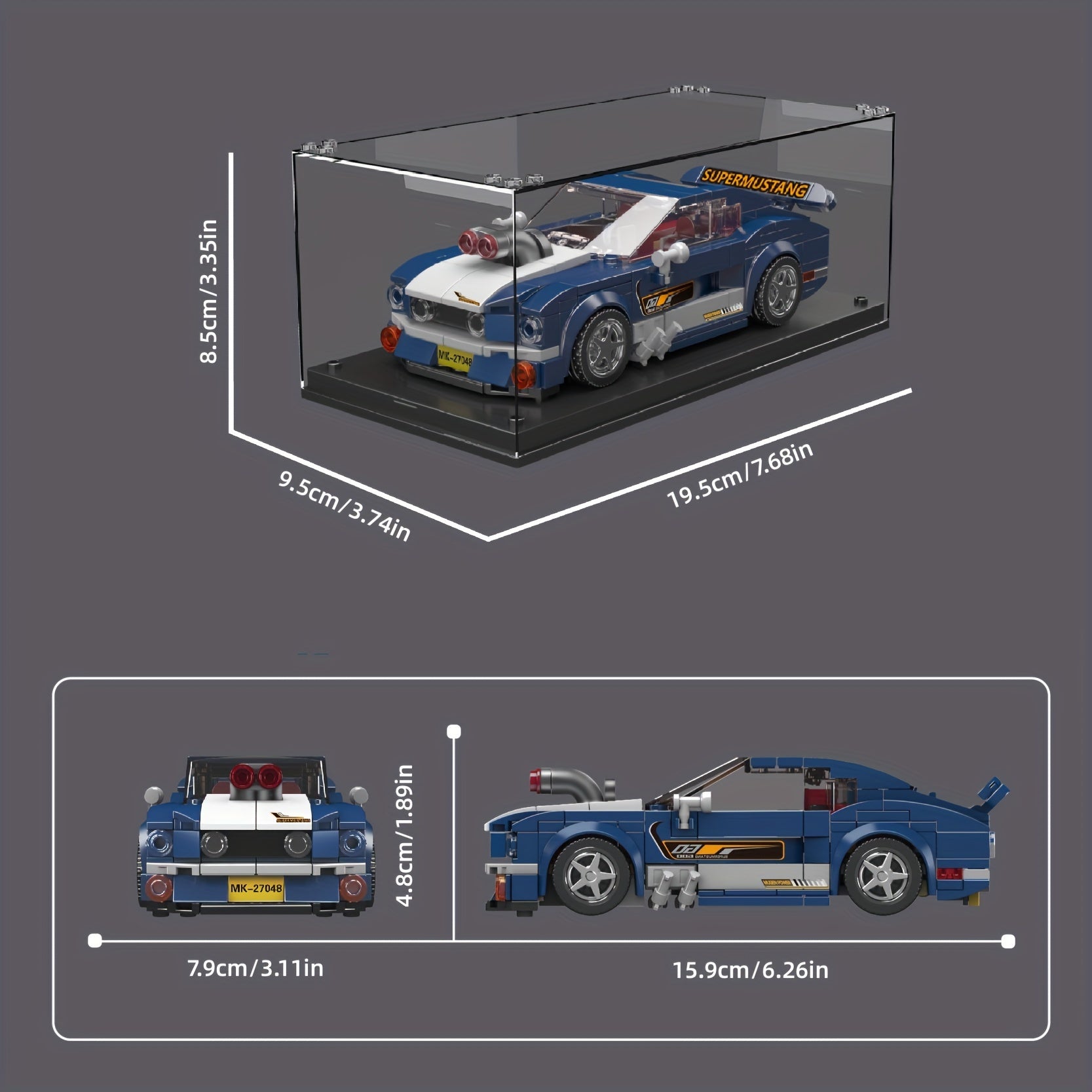 Eight Grid Car Model Building Blocks Assembled Car Toy Gift