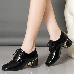 Chunky Heel Square Toe Pumps High Heel Shoes Women's Footwear