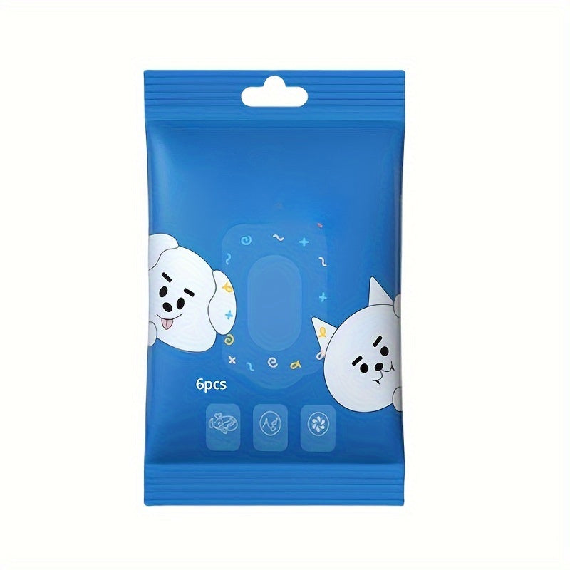 6pcs Pet Cleaning Gloves for Dogs, Bathing Wipes & Grooming Gloves Set