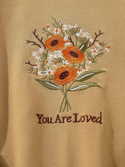 Girls Flower Embroidered Crew Neck Sweatshirt for Spring Fall