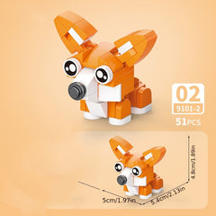 Pet Dog Animal Series Micro Blocks Toy Set