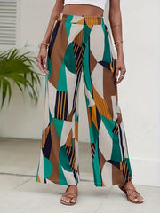 Geo Print Wide Leg Pants for Women