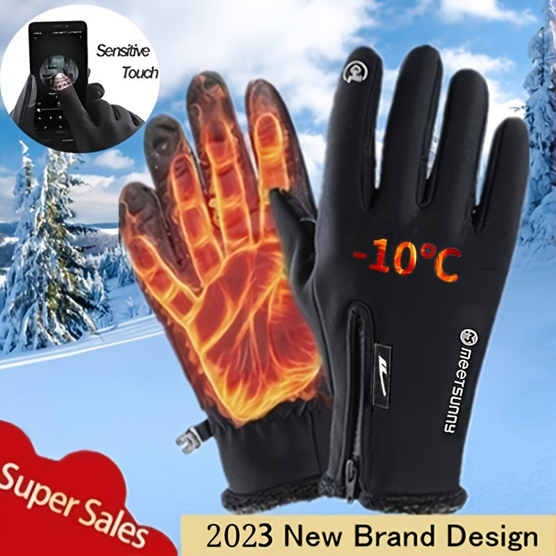Men's Touch Screen Gloves Windproof & Warm Plush Waterproof Gloves