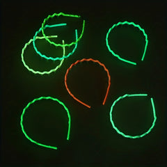 5-Piece Luminous Green Headband Hairclip Set for Girls