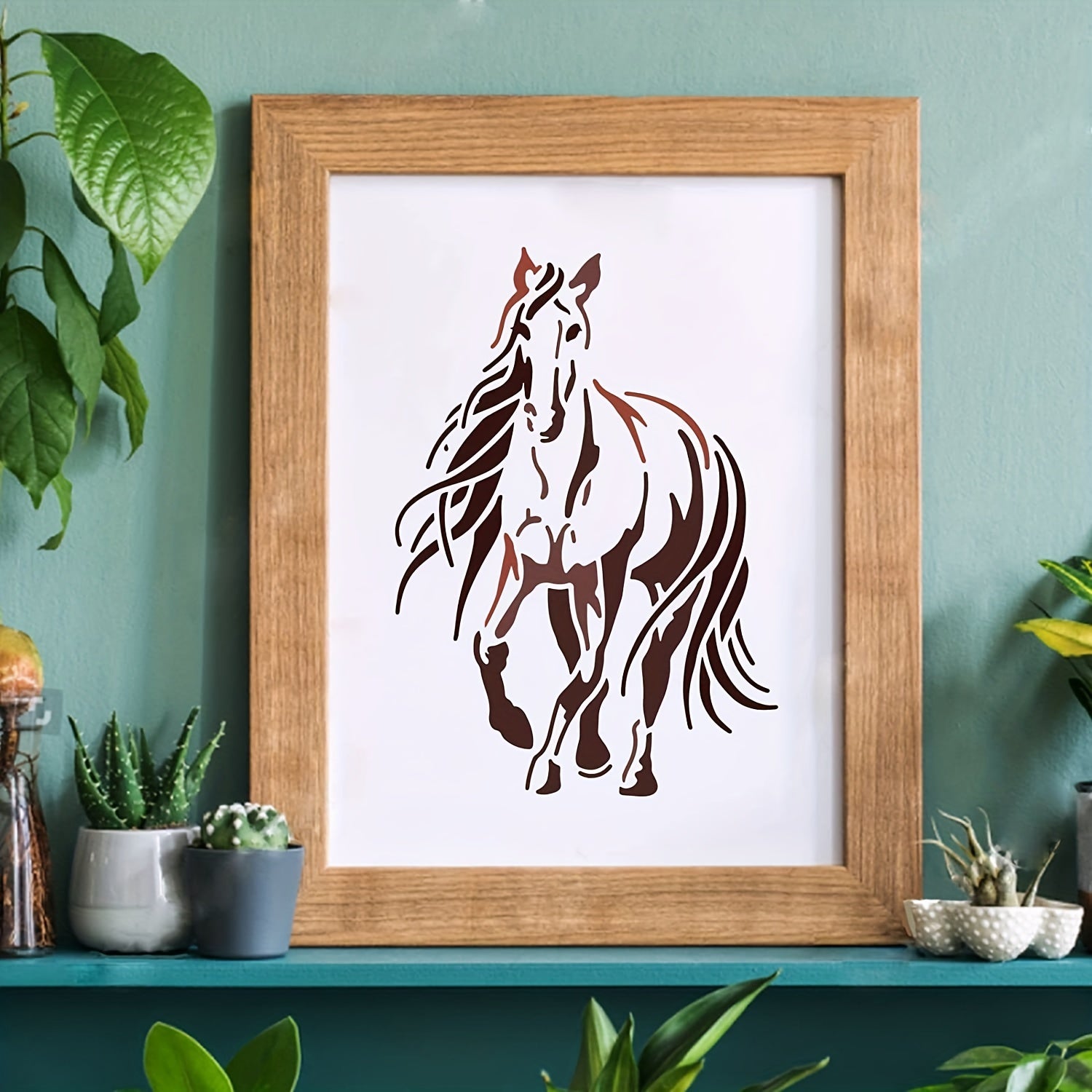 Horse Drawing Painting Stencils Templates Rectangle Reusable Stencils