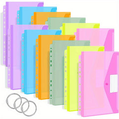 12pcs Heavyweight Binder Pockets w/ Closure & 3 Ring Circles