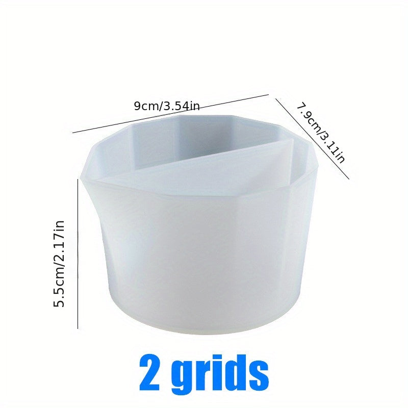 8 Silicone Split Cups Reusable Resin Mixing Cups Dividers Paint Pouring Supplies
