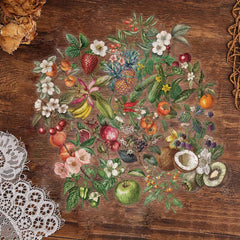 50pcs Vintage Plant & Fruit Stickers for DIY Luggage Party Food Labels