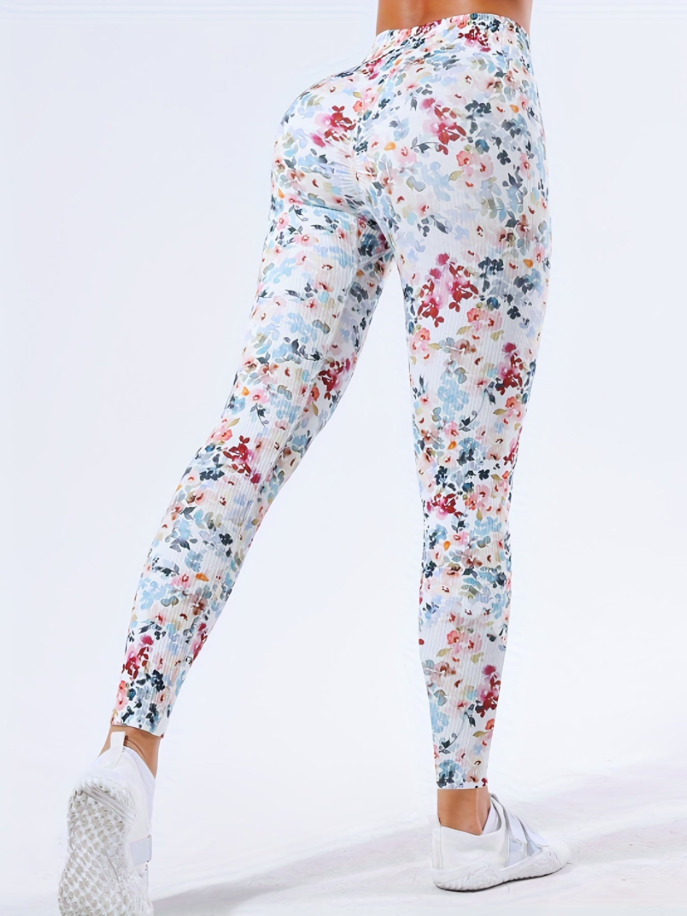 Flower Print Yoga Sports Leggings Quick Drying Seamless Yoga Pants