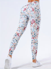 Flower Print Yoga Sports Leggings Quick Drying Seamless Yoga Pants