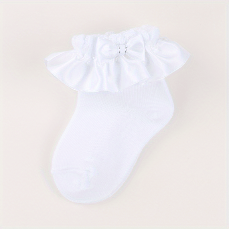 Girls Lace Princess Socks with Bowknot Decoration