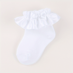 Girls Lace Princess Socks with Bowknot Decoration