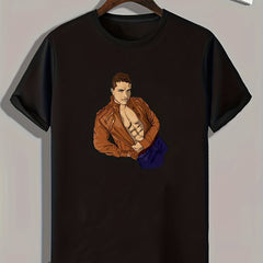 Portrait Pattern Print Men's Sports T-Shirt