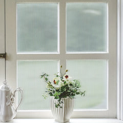 Reeded Glass Window Film Frosted 3D Decorative Window Decals